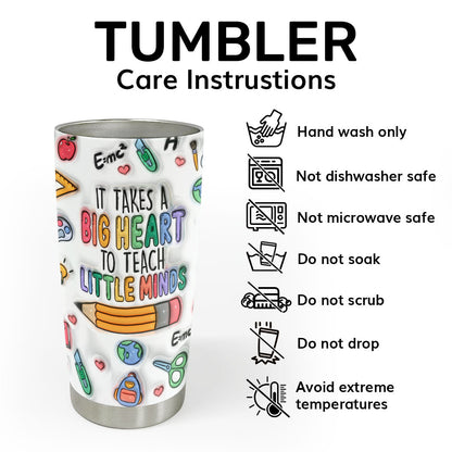 Big Heart To Teach - Personalized Stainless Steel Tumbler