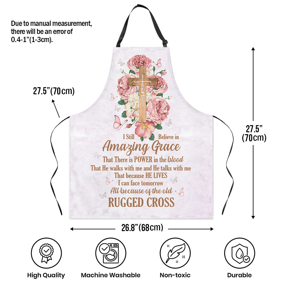 Amazing Grace - Floral Christian Apron for Kitchen