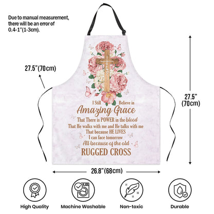 Amazing Grace - Floral Christian Apron for Kitchen