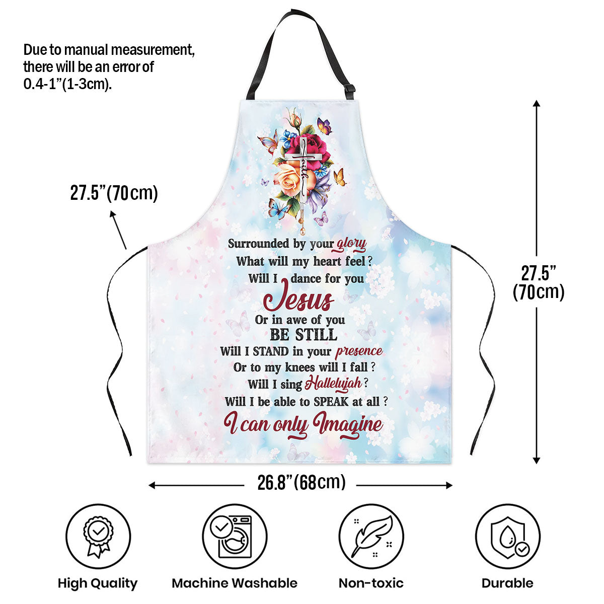 Inspirational Faith - Floral Apron with Neck Strap