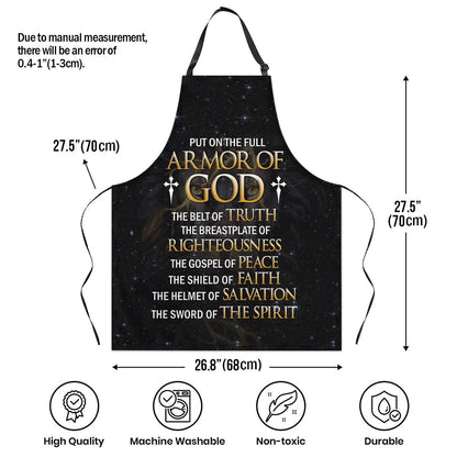 Faith Theme - Black Apron With Cross Design - Gift For Loved One