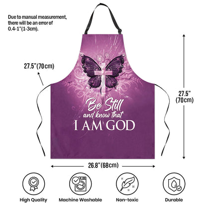 Faith Quote - Purple Apron Butterfly Cross Faith