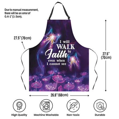 Faith Walk - Noncustomized Apron with Floral Butterfly
