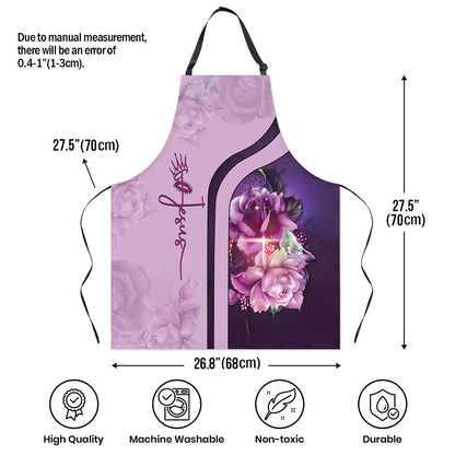 Faith-Inspired Rose and Cross - Kitchen Apron