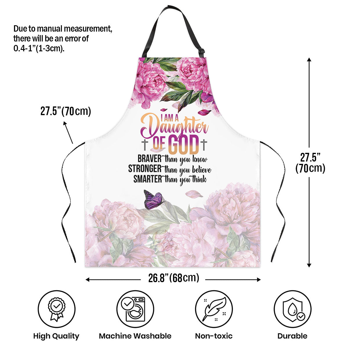 I Am A Daughter Of God - Apron With Tie Back Floral