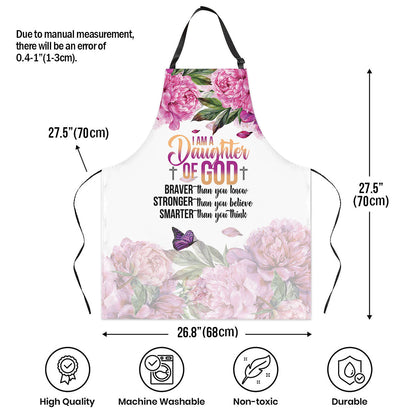 I Am A Daughter Of God - Apron With Tie Back Floral