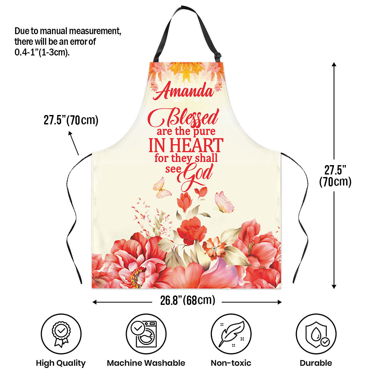 Blessed Are The Pure In Heart - Personalized Apron