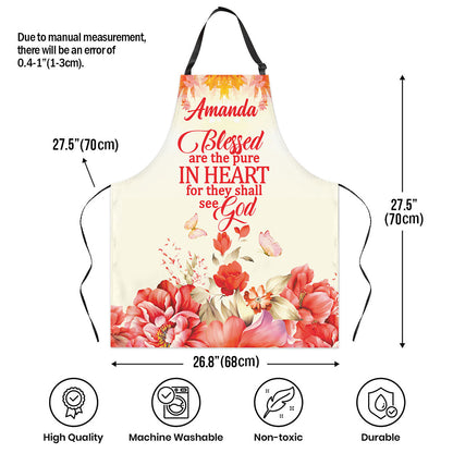 Blessed Are The Pure In Heart - Personalized Apron