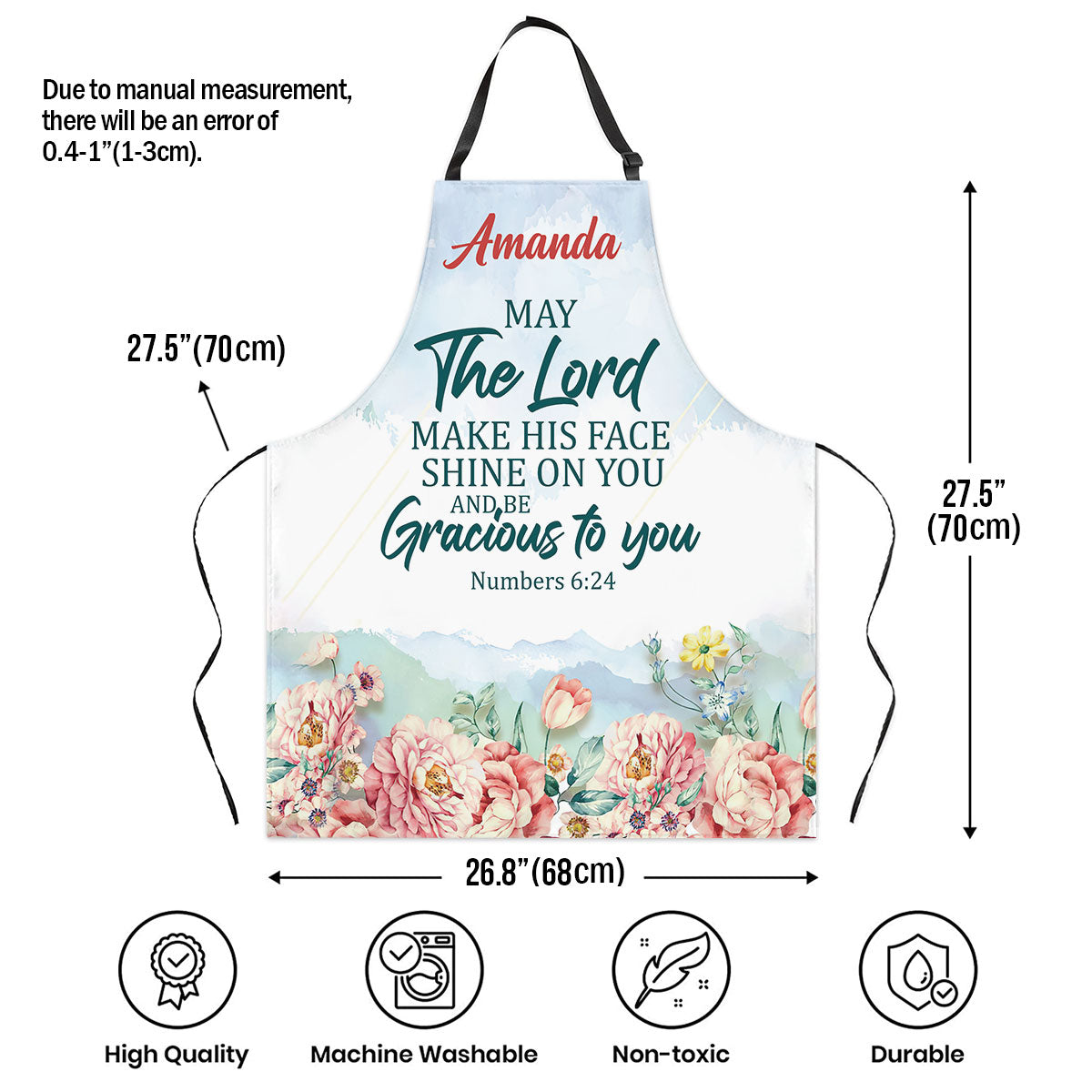 May the Lord Shine on You - Personalized Kitchen Apron