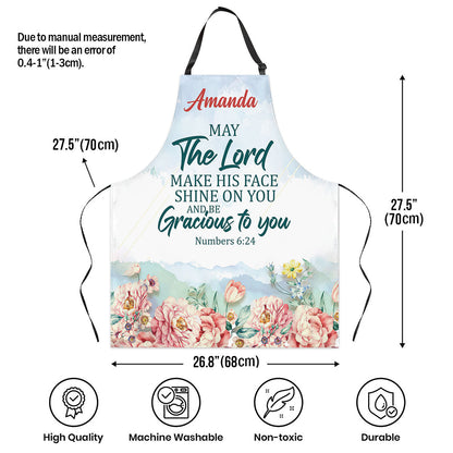 May the Lord Shine on You - Personalized Kitchen Apron