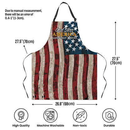 God Bless America - Inspirational Apron with Tie Back