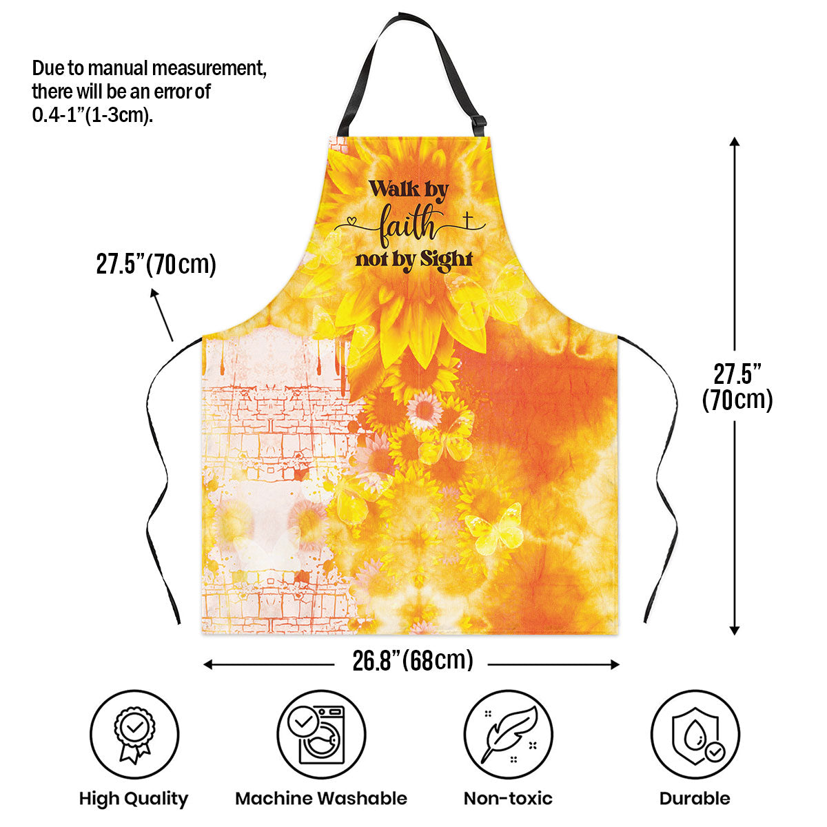 Walk by Faith Not by Sight - Sunflower Apron Christian Inspirational