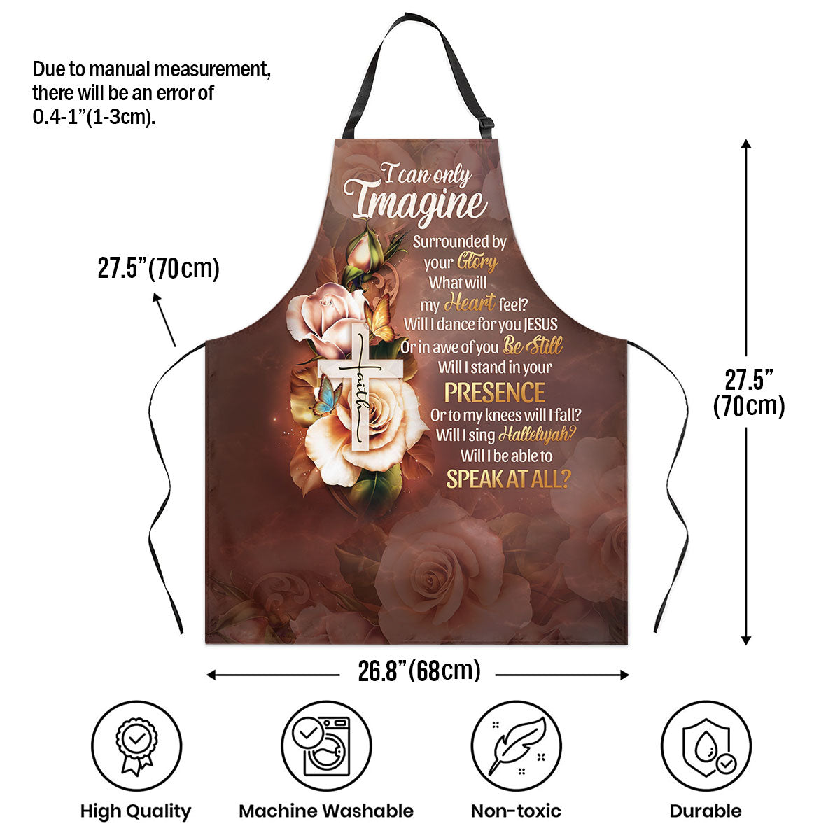Faith Cross with Floral Design - Apron for Christian Women