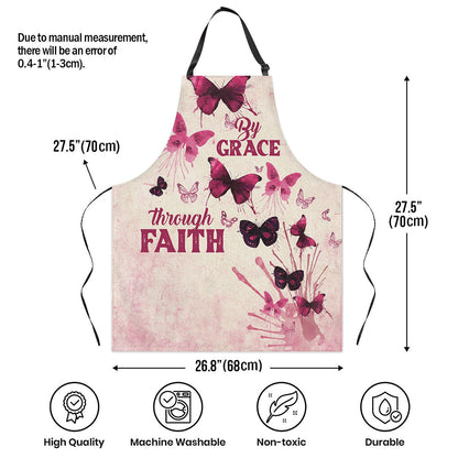 By Grace Through Faith - Butterfly Apron - Personalized Kitchen Accessory
