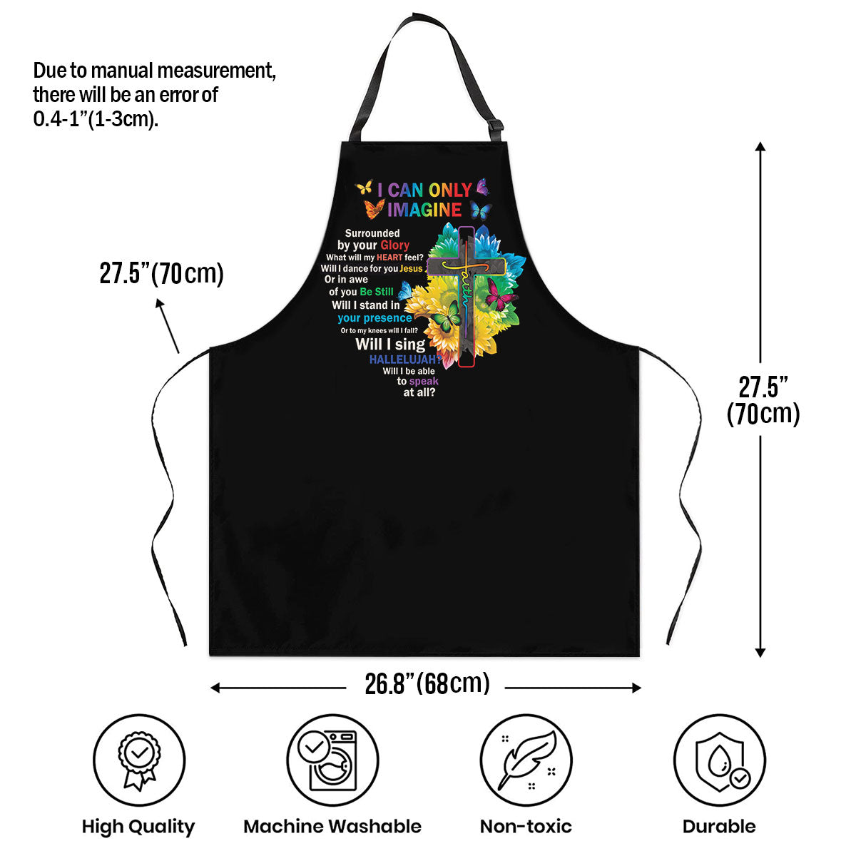 Faith-Inspired Jesuspirit Apron - Adjustable Neck Strap Kitchen Cover