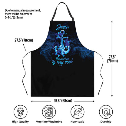 Jesus The Anchor Of My Soul - Apron with Cross and Rose Design