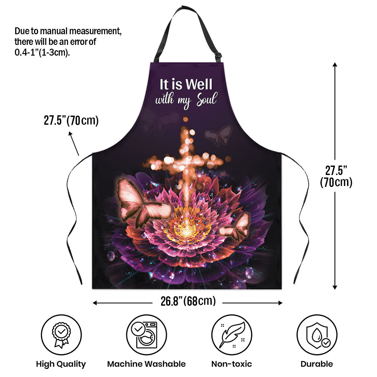 It Is Well With My Soul - Christian Apron - Inspirational Kitchen Accessory