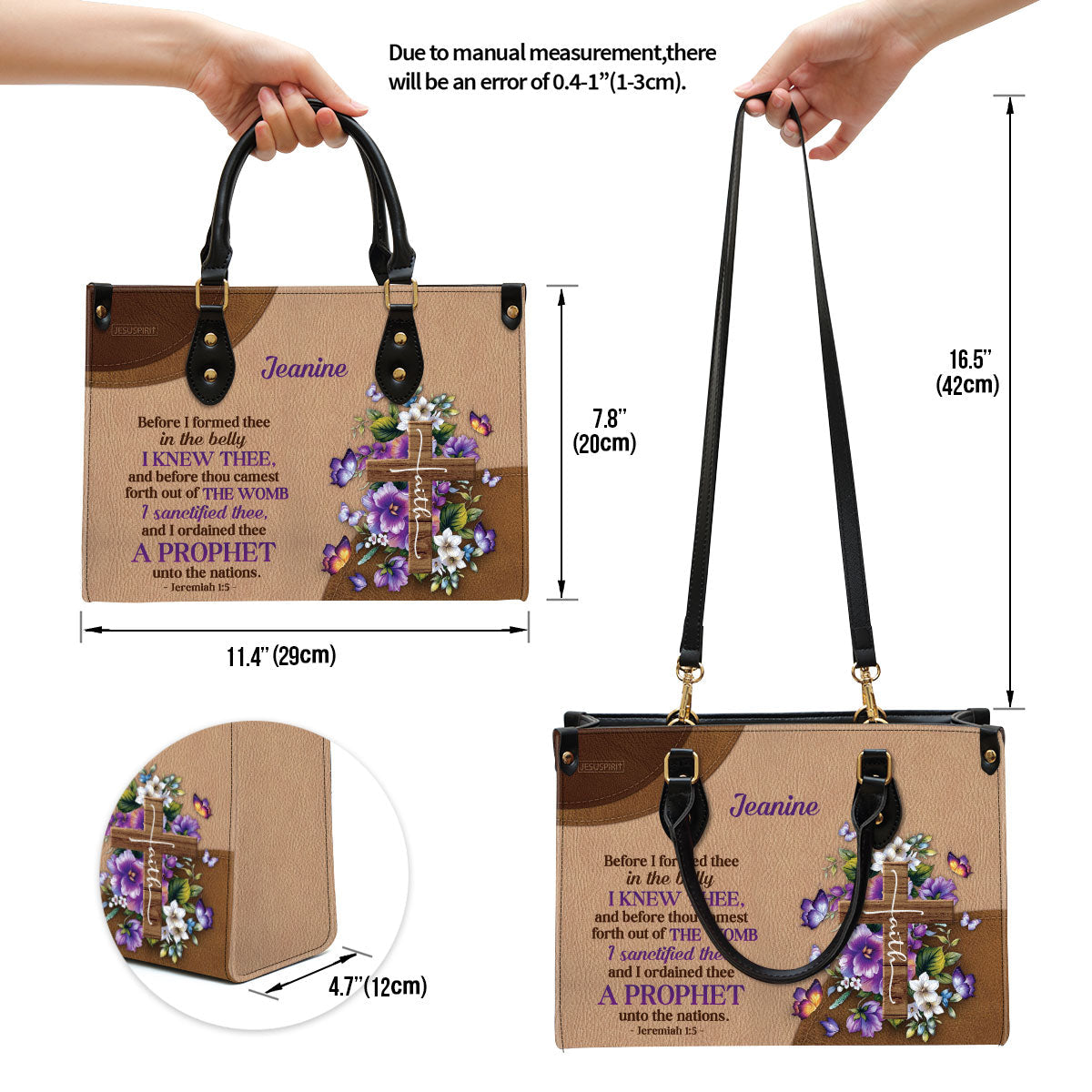Jeremiah 1:5 - Personalized Leather Handbag GMJSLB200093