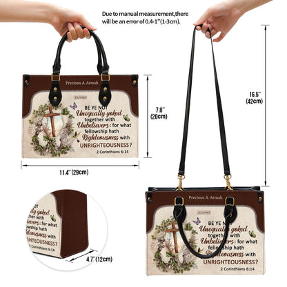 Be Ye Not Unequally Yoked - Personalized Leather Handbag GMJSLB200094