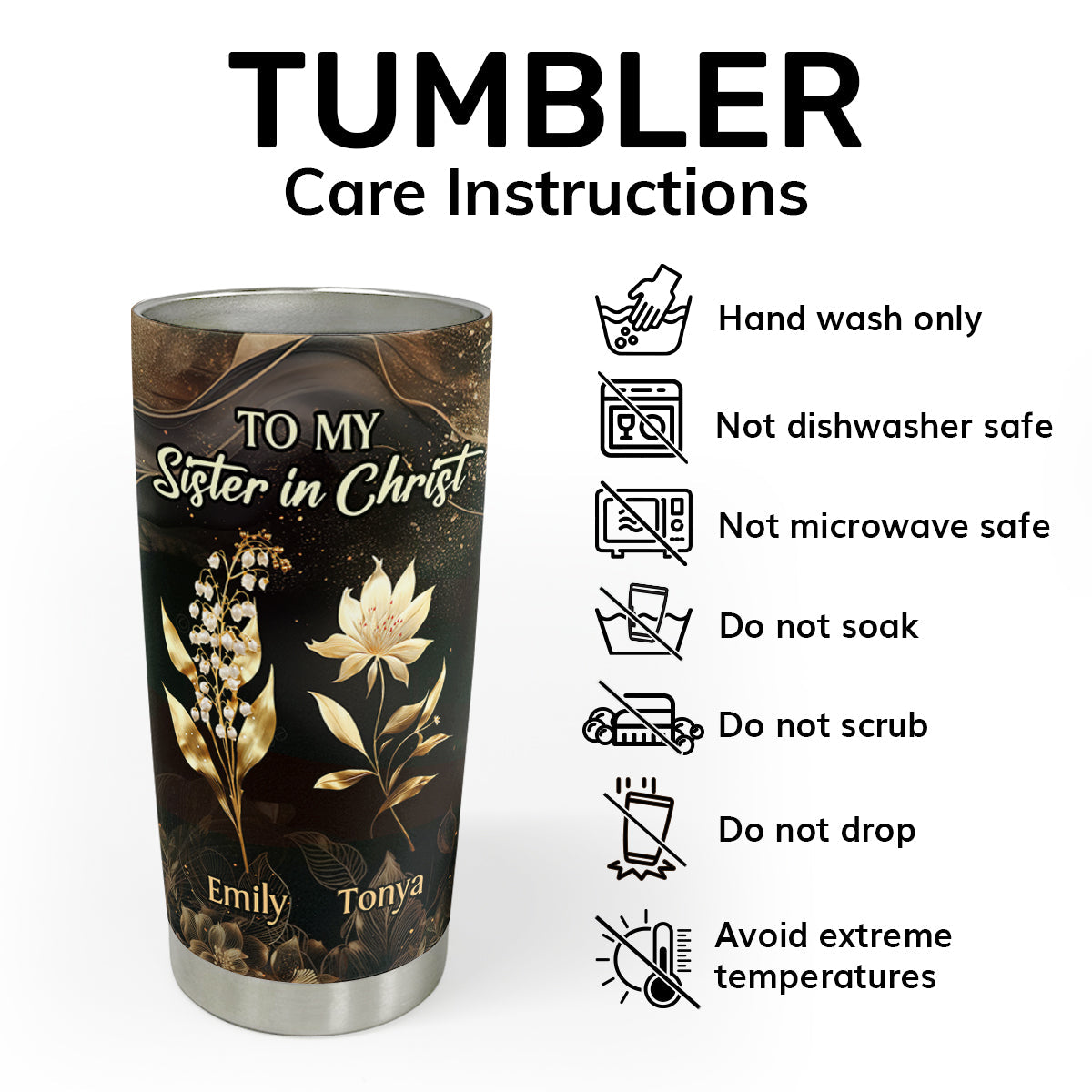 Grace-Inspired Stainless Steel Tumbler - Personalized Gift