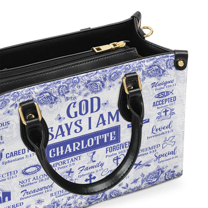 Faith Quote - Personalized Leather Handbag GMJSLB200089