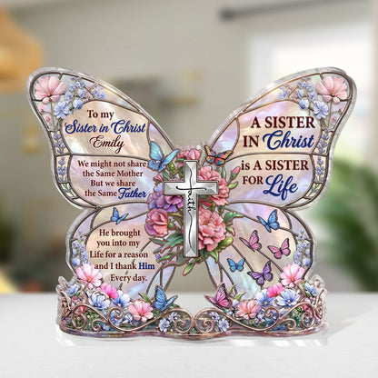 Faith-Inspired Sister Gift - Personalized Acrylic Plaque GAPJS10006