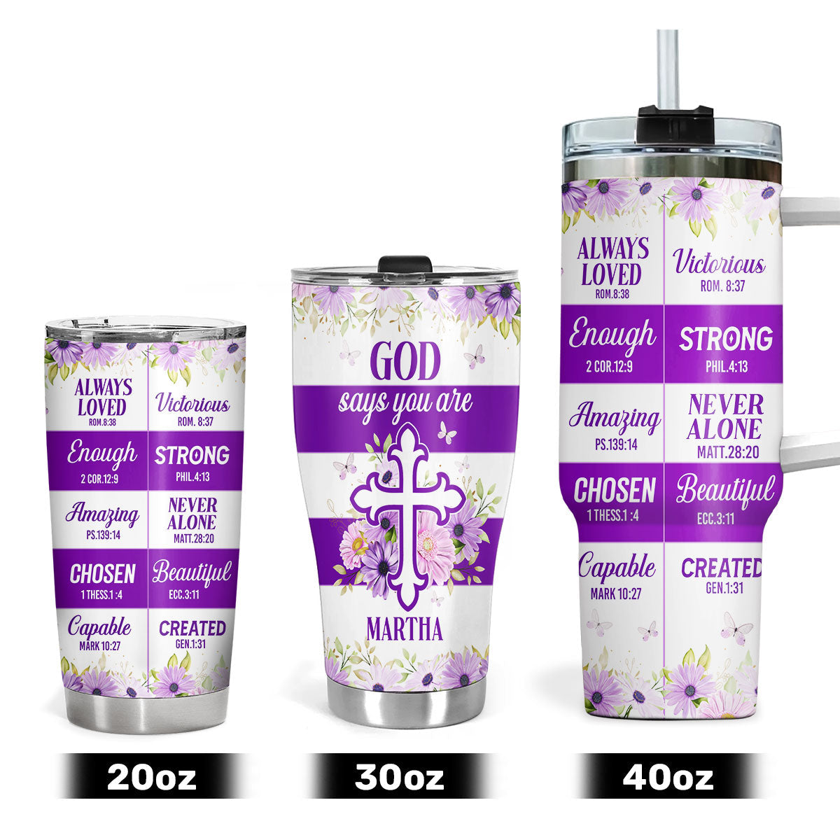 God Says You Are - Personalized Stainless Steel Tumbler - Gift for Women