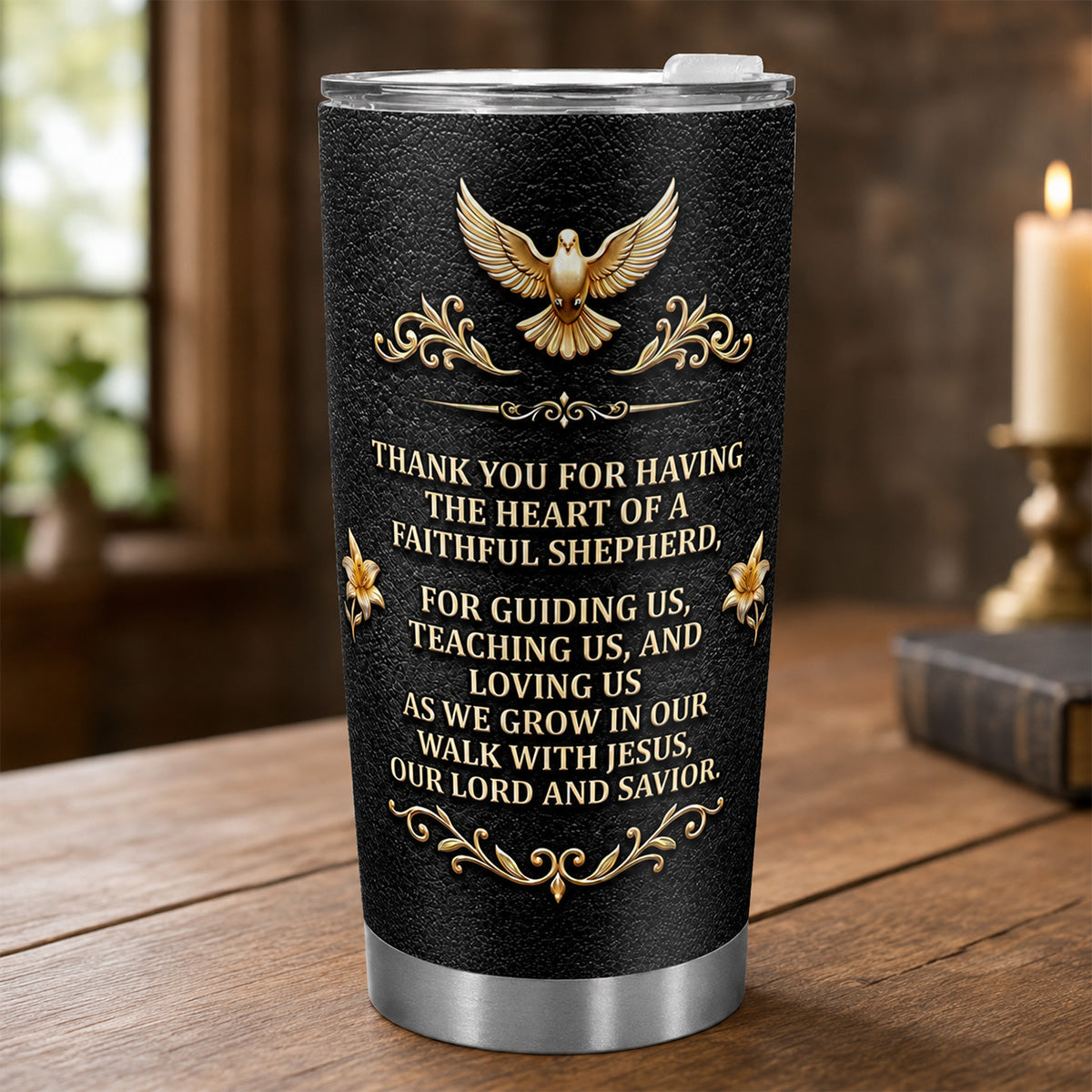 Faithful Shepherd - Personalized Stainless Steel Tumbler Gift for Priest