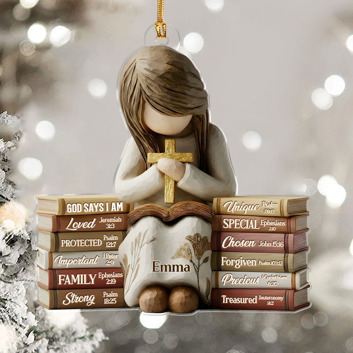 God Says I Am - Personalized Acrylic Ornament GOJS10312