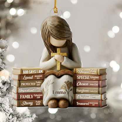 God Says I Am - Personalized Acrylic Ornament GOJS10312