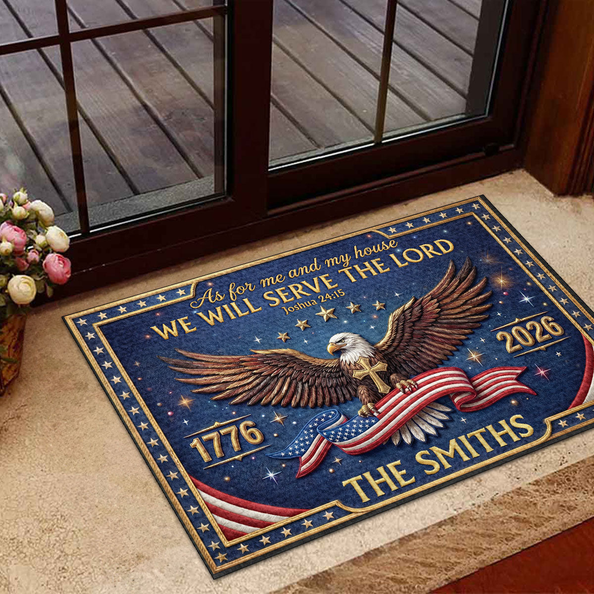 Faith and Patriotism - Personalized Doormat GDMJS10011