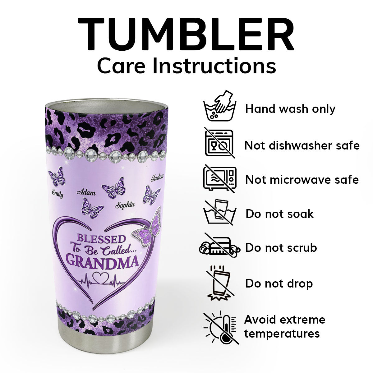 Blessed To Be Called Grandma - Personalized Tumbler