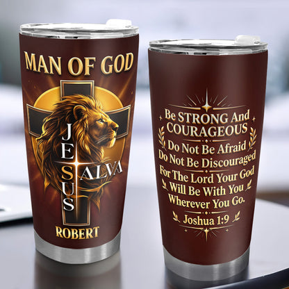 Man of God - Personalized Stainless Steel Tumbler - Christian Faith Gift for Him