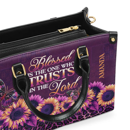 Blessed Is The One Who Trusts - Personalized Leather Handbag GMJSLB200035