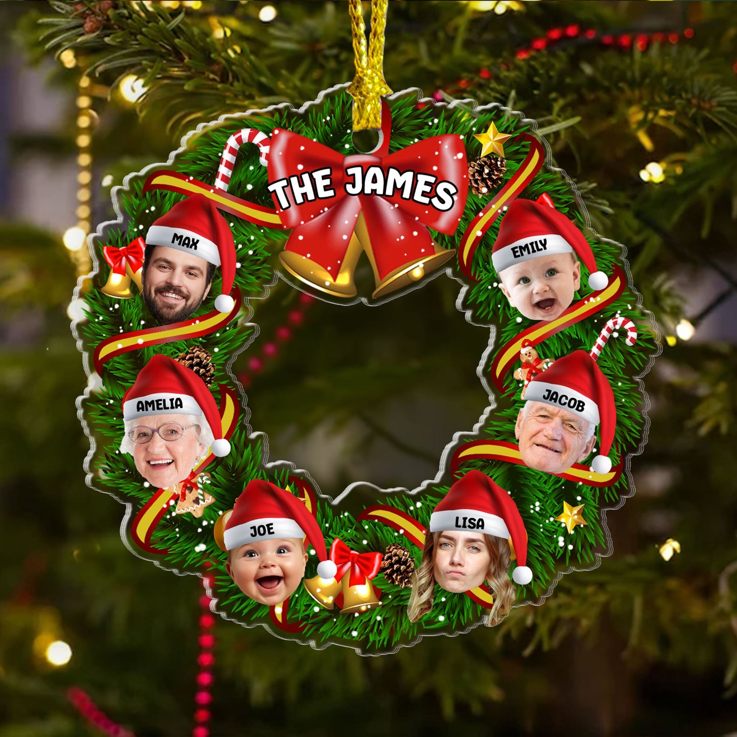 Christmas Wreath - Personalized Acrylic Ornament GOJS10265