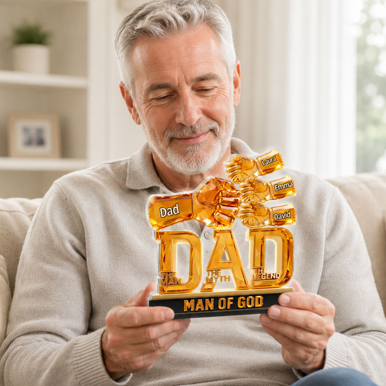 Dad The Legend - Personalized Acrylic Plaque GAPJS10055