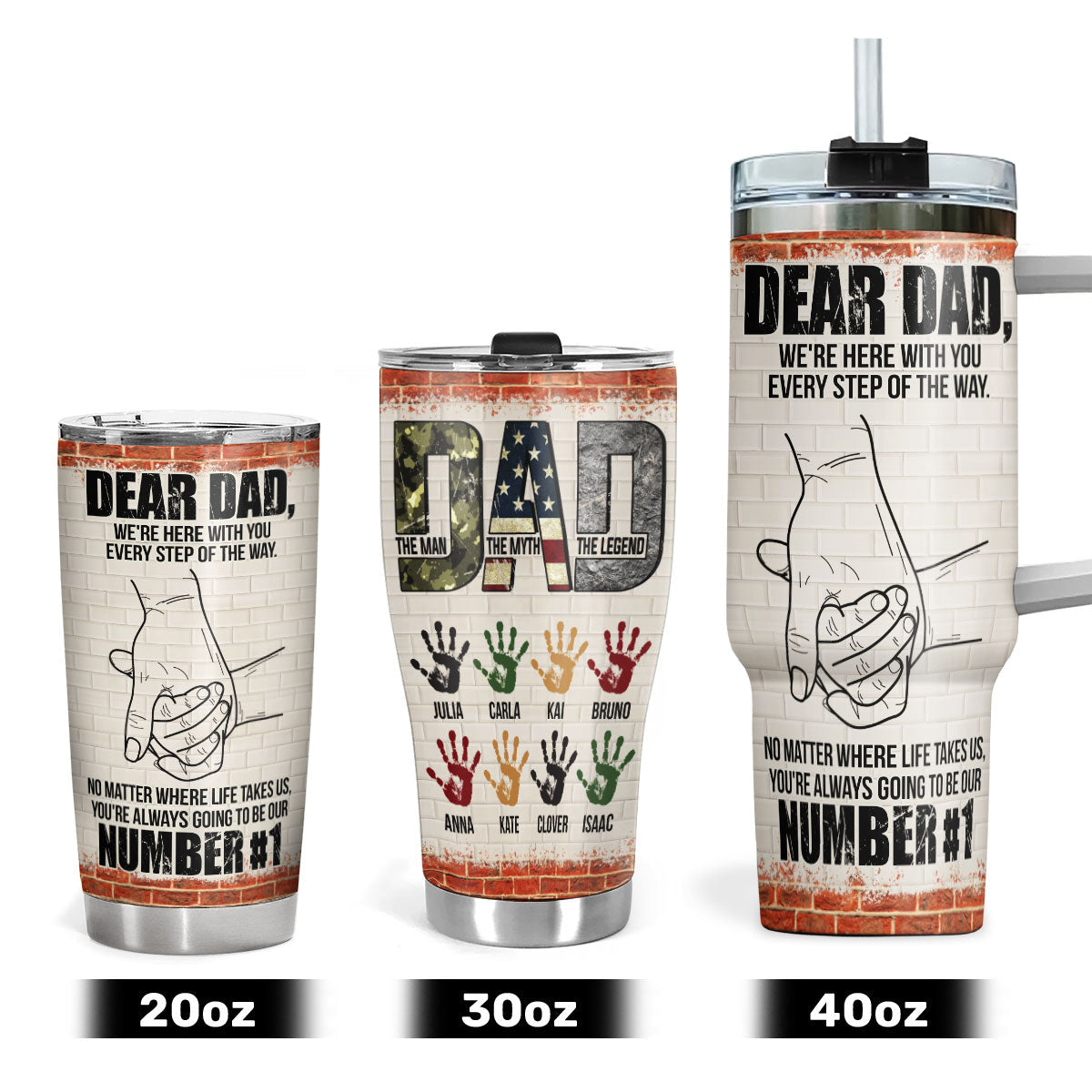 Dear Dad, You're Always Our Number 1 - Personalized Tumbler