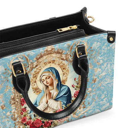 Our Lady of Grace - Leather Handbag - Christian Floral Design GMJSLB200096