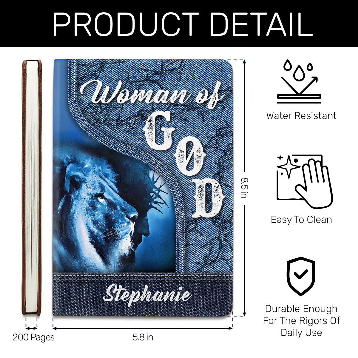 Man Of God - Personalized Leather Cover Notebook GMJSNB200073