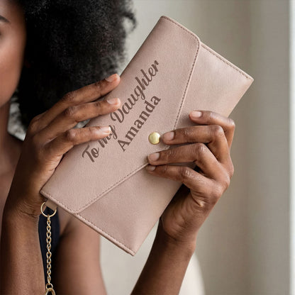 Sentimental Gift for Daughter - Personalized Leather Envelope Wallet