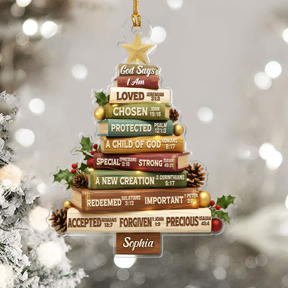 God Says I Am - Personalized Acrylic Ornament GOJS10320