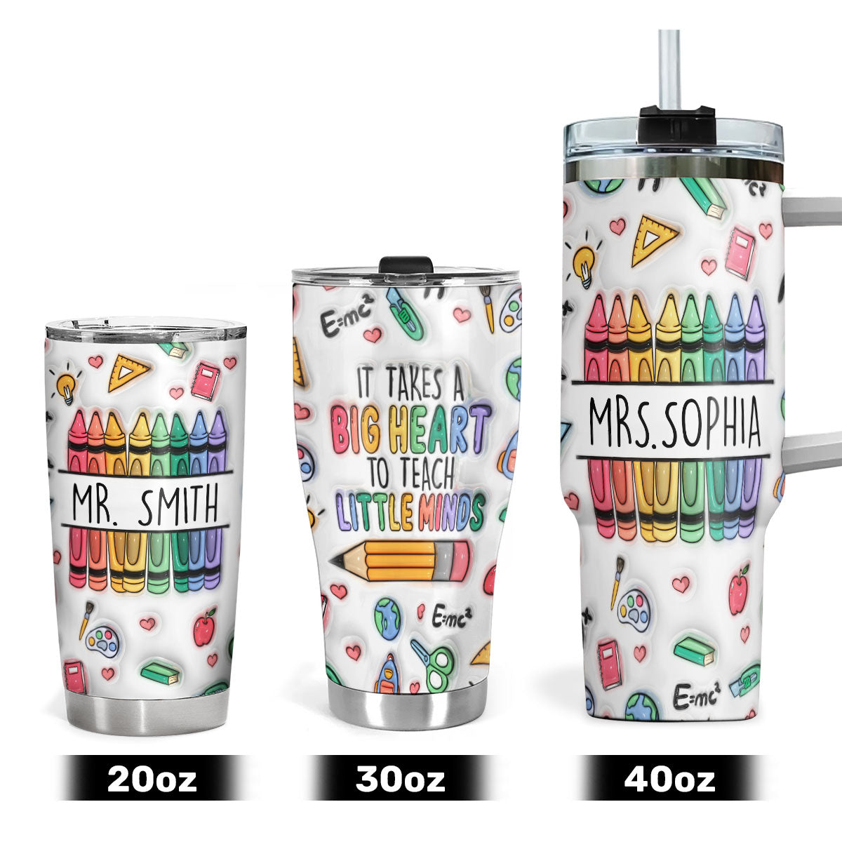 Big Heart To Teach - Personalized Stainless Steel Tumbler