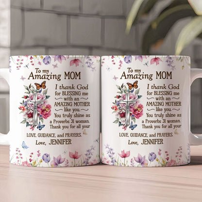 To My Amazing Mom - Personalized Ceramic Coffee Mug