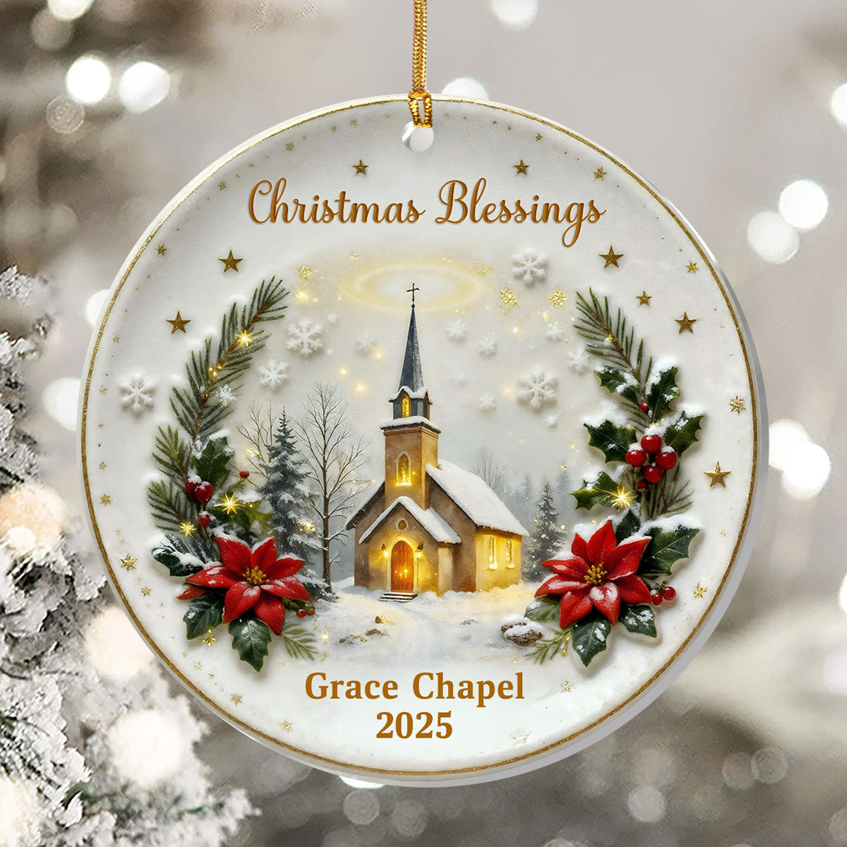 Christmas Blessings - Personalized Acrylic Ornament - Gift for Family GOJS10295