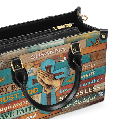 Inspirational Faith - Personalized Leather Handbag GMJSLB200085