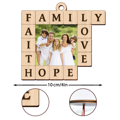 Family Faith Love Hope - Personalized Wooden Ornament GOJS10173