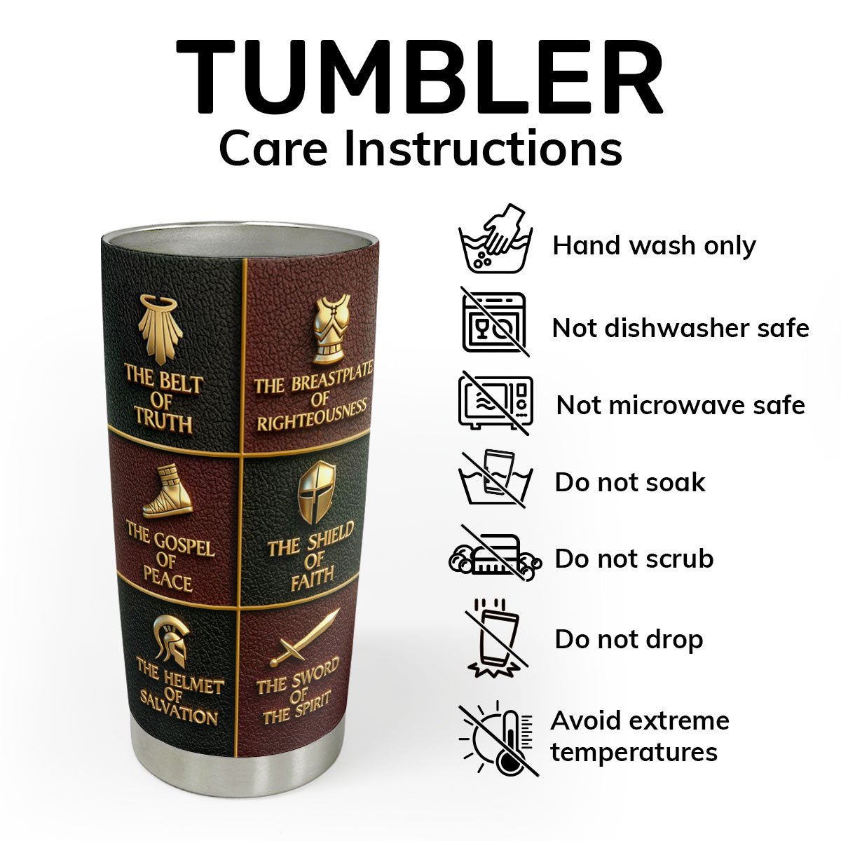 Armor Of God - Personalized Stainless Steel Tumbler