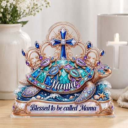 Blessed To Be Called Mama - Personalized Acrylic Plaque GAPJS10003