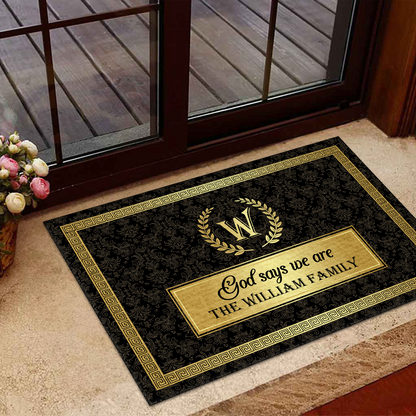 God Says We Are - Personalized Doormat - Christian Home Decor