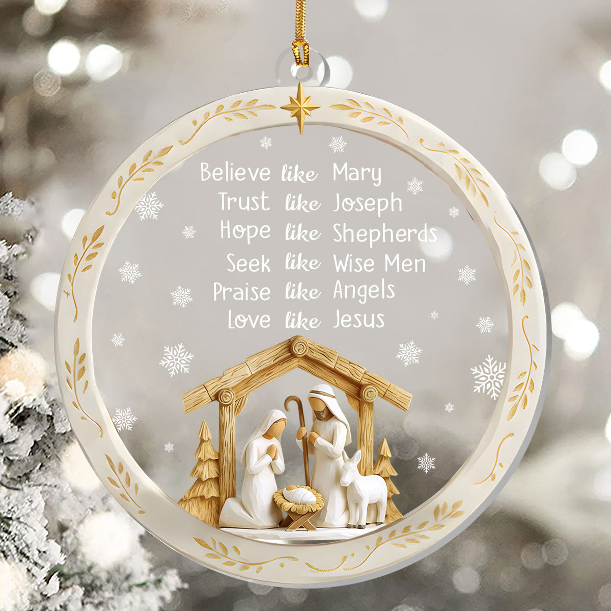 Nativity Christmas - Acrylic Ornament - Christian Inspirational GOJS10346